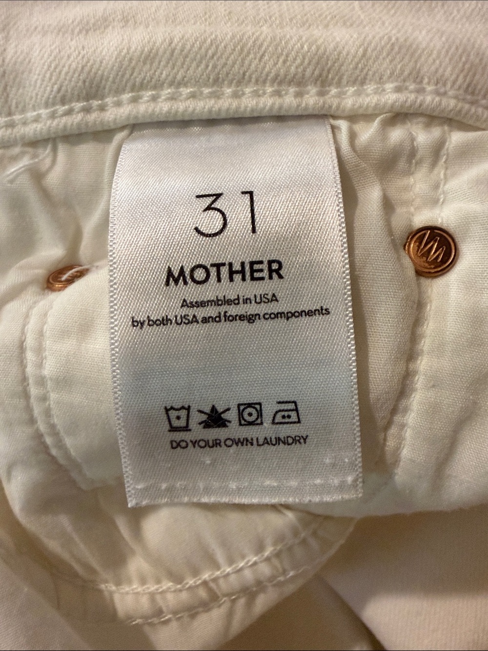 Mother Denim The Rambler Zip Ankle Jeans sz 31 Fairest Of Them All White - Picture 9 of 10